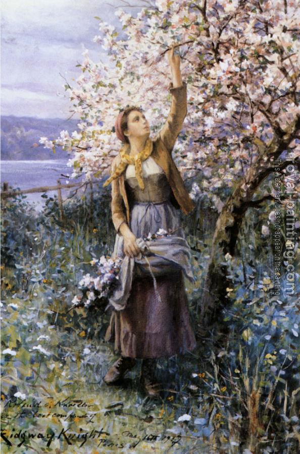 Daniel Ridgway Knight : Gathering Apple Blossoms